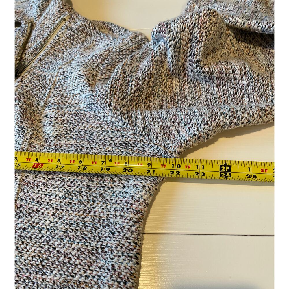 Maurices Tweed Knit Moto Jacket Sz XXL Asymmetrical Front Zip Cream - Picture 8 of 9
